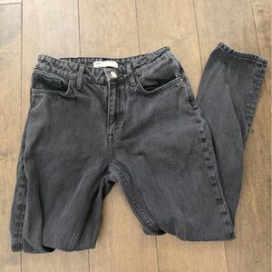 Zara Z1975 Denim Black Straight Leg Jeans High Rise Size 04